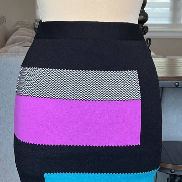 Per Se Colorblock Pencil Skirt Fits Size Small Altered from M Wiggle Straight - Picture 3 of 12